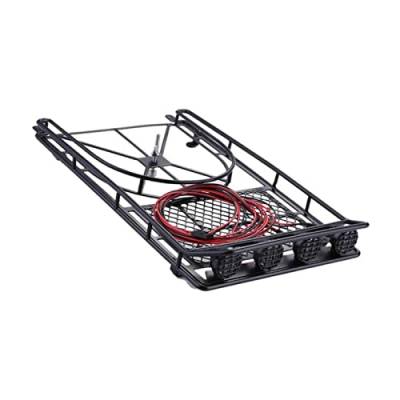 XEBRAD 1/10 RC Auto Fracht Träger W/Dach Scheinwerfer D90, for Axial, SCX10-4 Dachgepäckträger für Spielzeugautos von XEBRAD